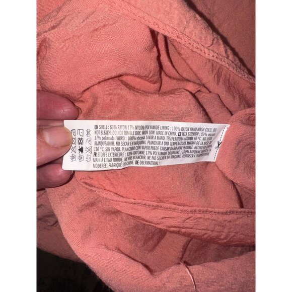 La Ven Coral Tiered Ruffle Sleeve Maxi Dress Back Tie M Cottage Core County Farm - Picture 9 of 11